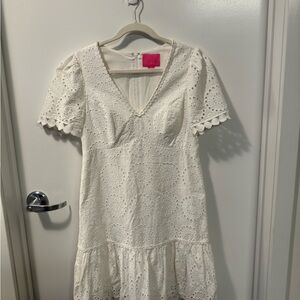 Lilly Pulitzer Kay Short Sleeve Eyelet Dress Resort White (Sm)